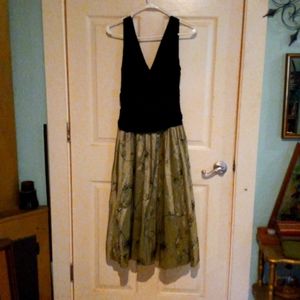 Vintage Black and Pewter Embroidered  Cocktail dress.